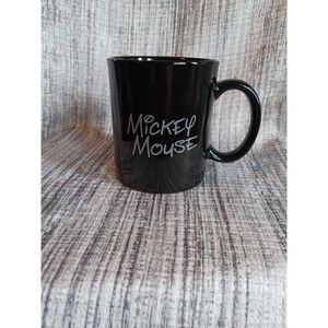 Disney Mickey Mouse Black Monogram Mug. Coffee. Tea. 4" tall.